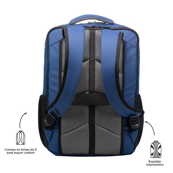 Morral Dragony Con Porta Pc De 14 Color Azul