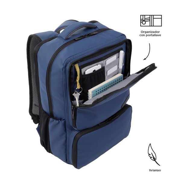 Morral Dragony Con Porta Pc De 14 Color Azul