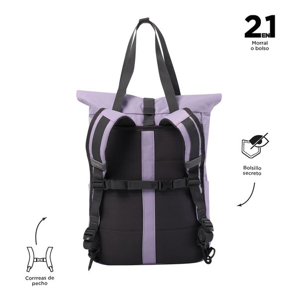 Morral Para Mujer Gloty Con Porta Pc De 13 2 En 1 Color Morado