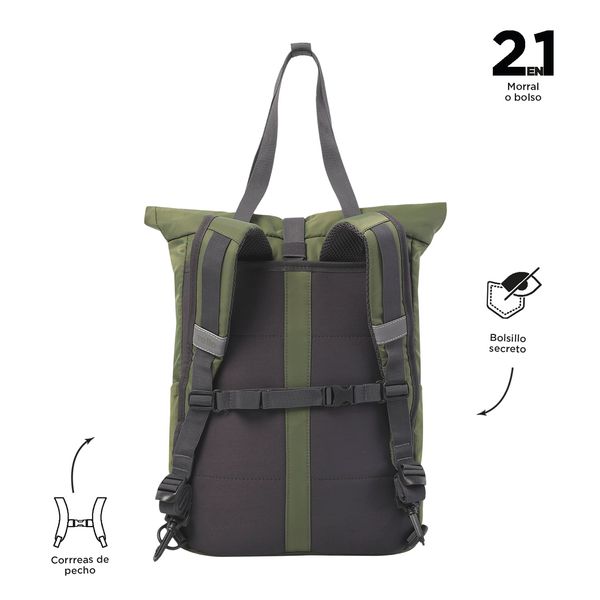 Morral Para Mujer Gloty Con Porta Pc De 13 2 En 1 Color Verde