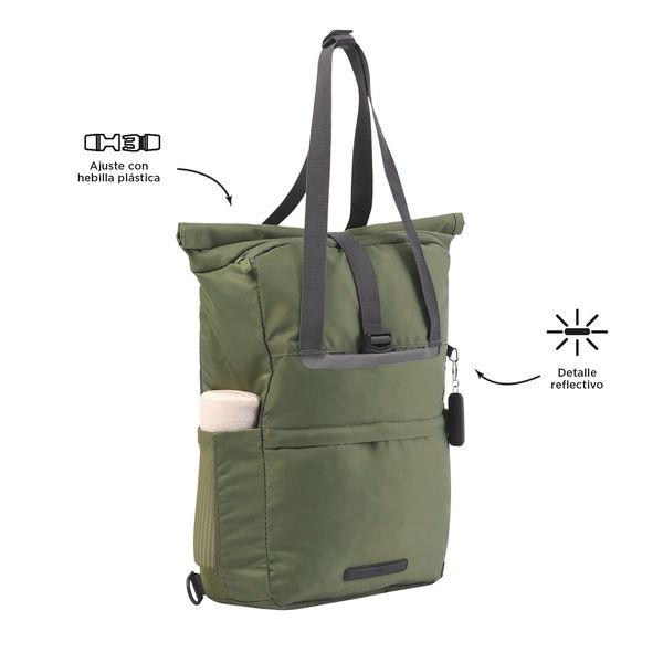 Morral Para Mujer Gloty Con Porta Pc De 13 2 En 1 Color Verde