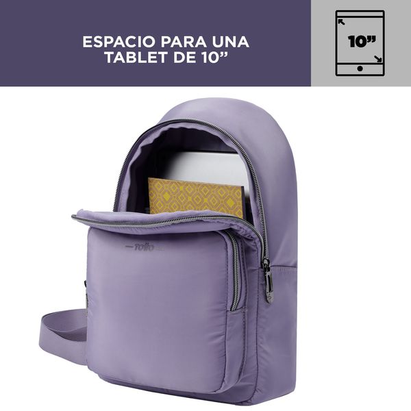 Bolso Crossover Logar Porta Tablet 10 Color Morado