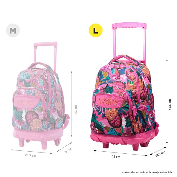 Morral Rue Bomper Renglon Con Ruedas Color Rosado