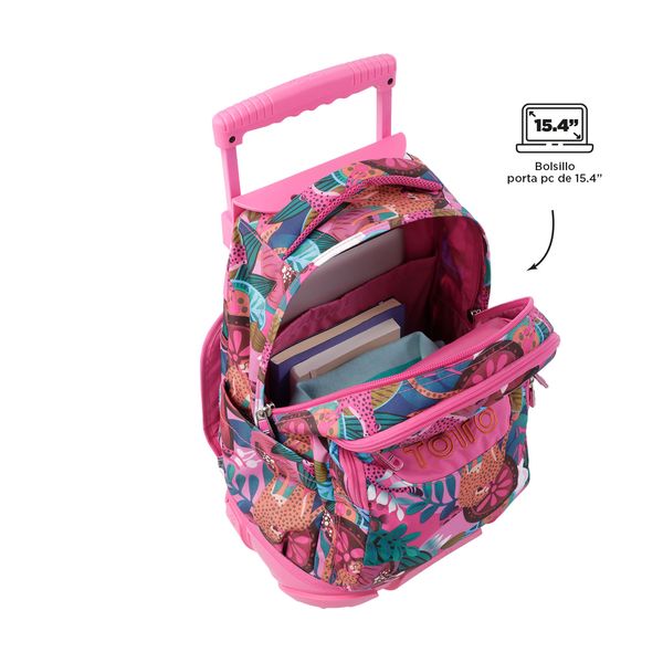 Morral Rue Bomper Renglon Con Ruedas Color Rosado