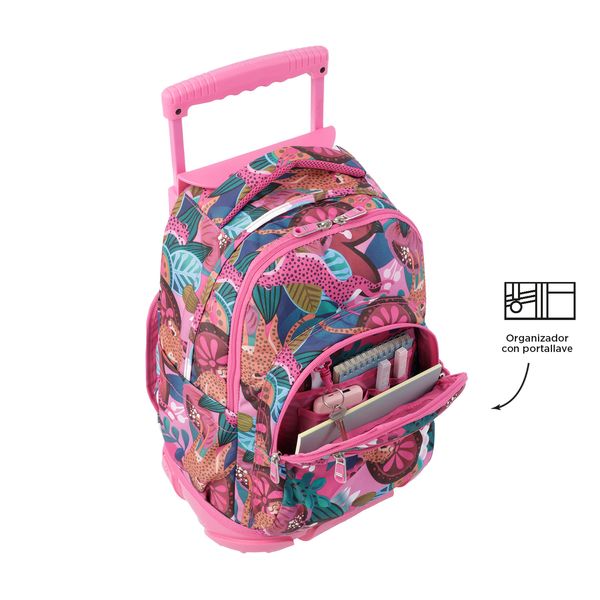 Morral Rue Bomper Renglon Con Ruedas Color Rosado