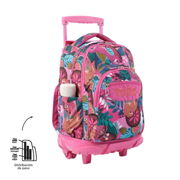 Morral Rue Bomper Renglon Con Ruedas Color Rosado