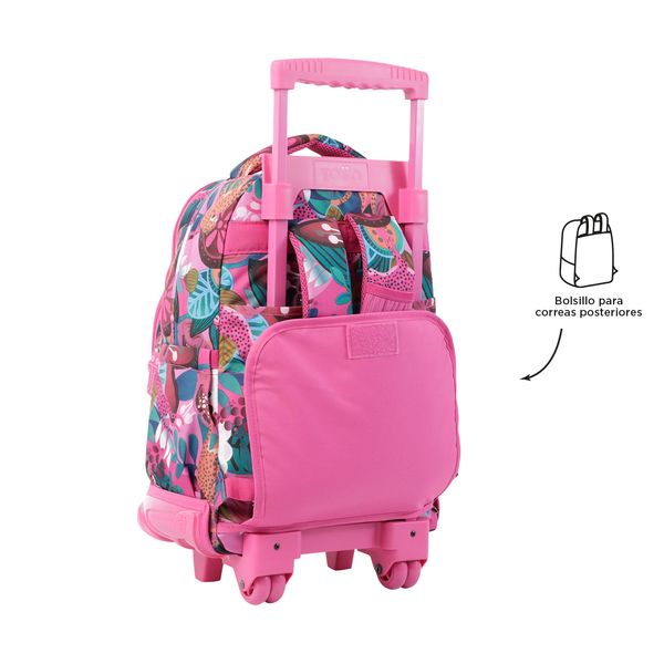 Morral Rue Bomper Renglon Con Ruedas Color Rosado