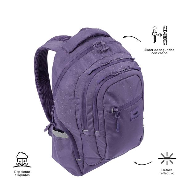 Morral Para Mujer Eufrates Porta Pc Ecofriendly Color Morado