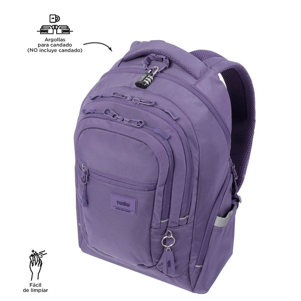 Morral Para Mujer Eufrates Porta Pc Ecofriendly Color Morado