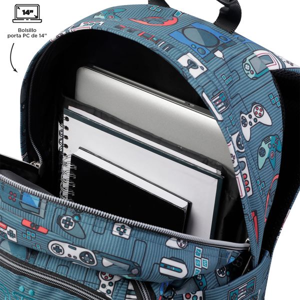 Morral Acuarela Ergonómico Con Porta Pc De 14 Color Gris