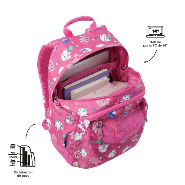 Morral Rayol Ergonómico Con Porta Pc De 14 Color Rosado