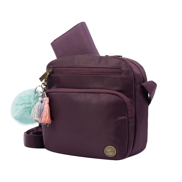 Bolso Pequeno Con Porta Tablet Corneana Color Morado