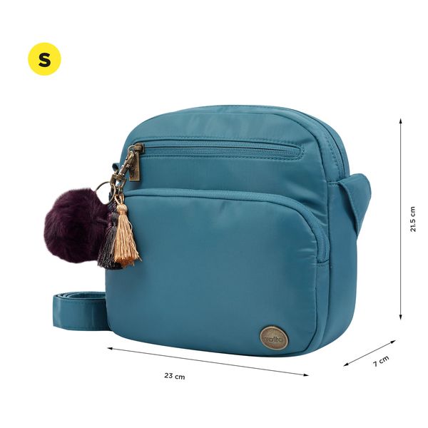 Bolso Pequeno Con Porta Tablet Corneana Color Azul