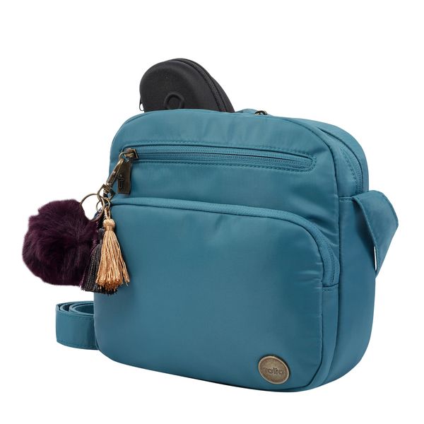 Bolso Pequeno Con Porta Tablet Corneana Color Azul