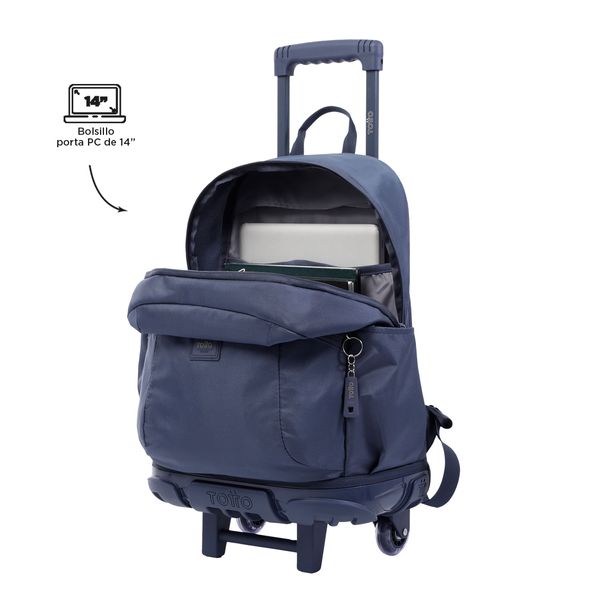 Morral Rue Bomper Trik Grande Con Ruedas Color Azul