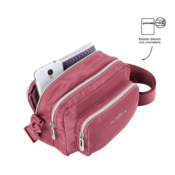 Bolso Manos Libres Mujer Funty Pequeno Rosado