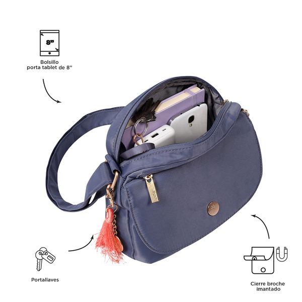 Bolso Manos Libres Mujer P Tablet Corneana 20 Pequeno Gris