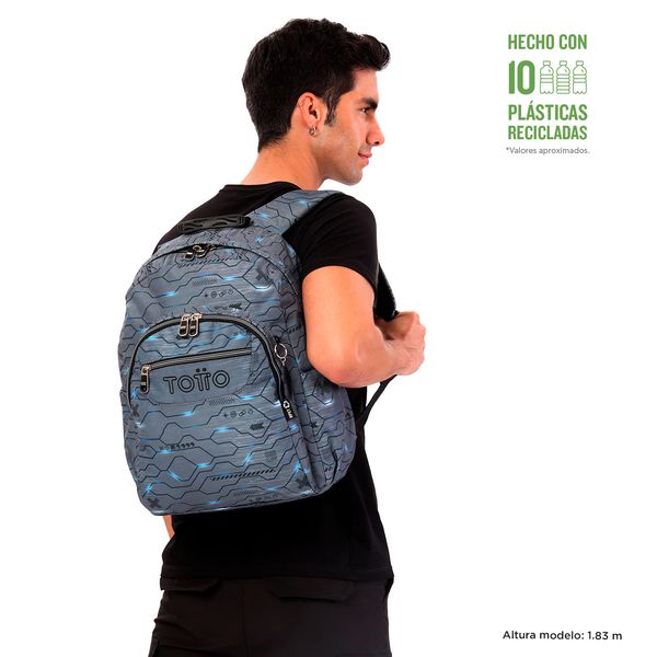 Morral Hombre Acuarela Escolar Gris