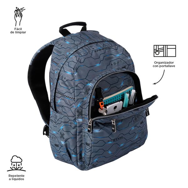 Morral Hombre Acuarela Escolar Gris