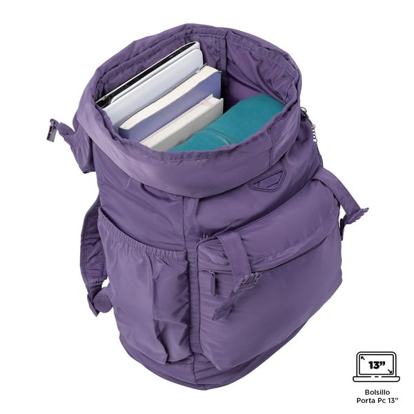 Morral De Viaje Collapse Plegable Color Morado Talla M