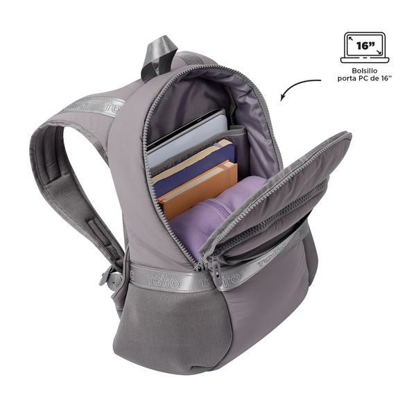 Morral Mujer Knitty L Deportivo  Gris