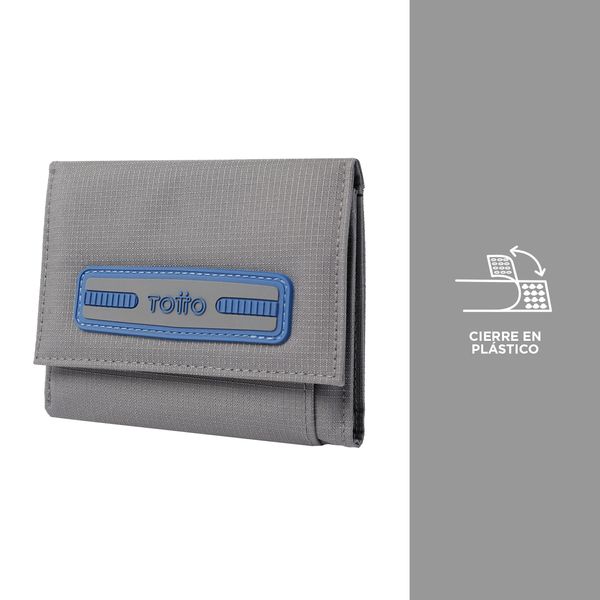 Billetera Lona Rfid Dimik Color Gris