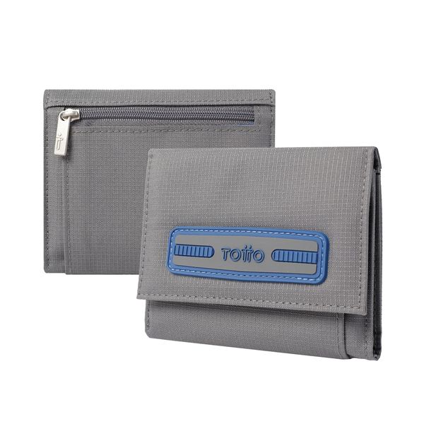 Billetera Lona Rfid Dimik Color Gris