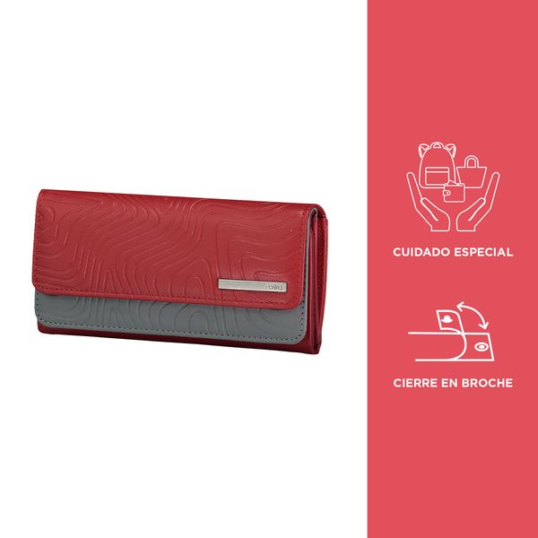 Billetera Pu Leather Rfid Subra Color Rojo