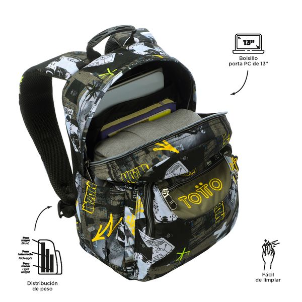 morral con correas ergonómicas y air mesh