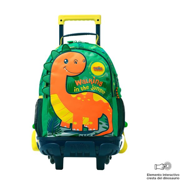 Morral con ruedas Dinomax M Verde  Frente