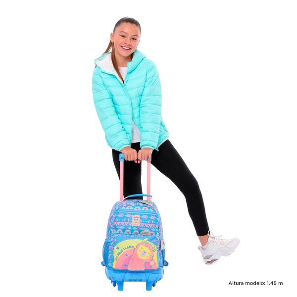 Morral con ruedas infantil azul