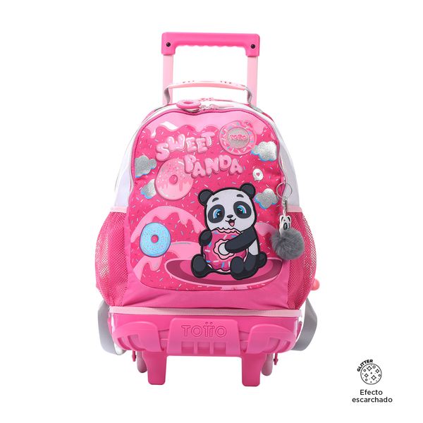 Morral con Ruedas para Nina Sweet Panda M Rosado