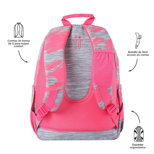 Morral Mujer Acuarela Escolar Rosado