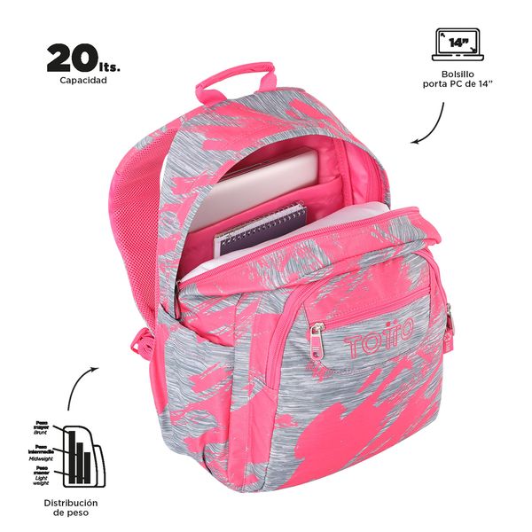 Morral Mujer Acuarela Escolar Rosado