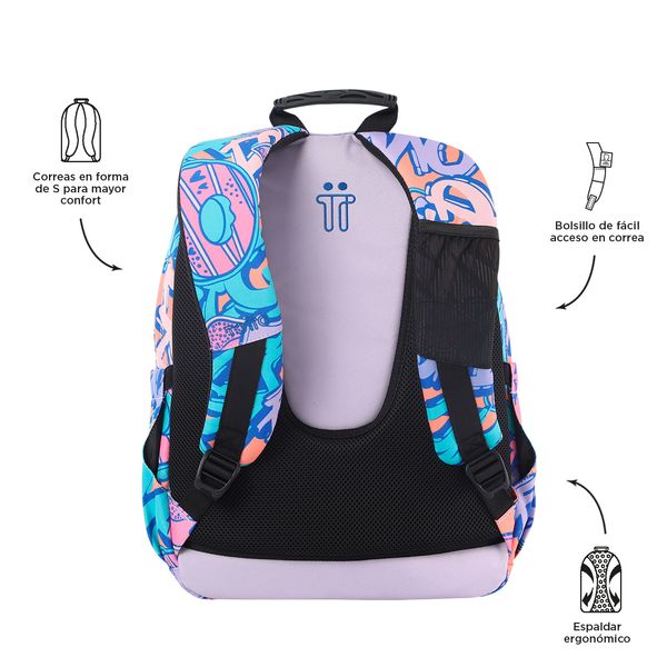 Morral Mujer Acuarela Escolar Azul