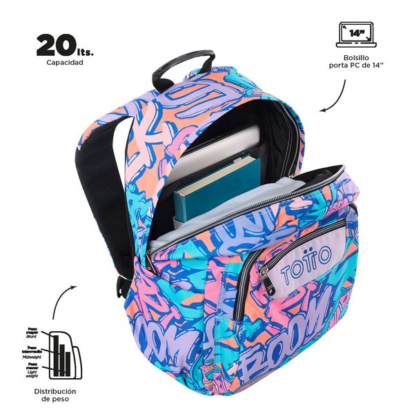 Morral Mujer Acuarela Escolar Azul