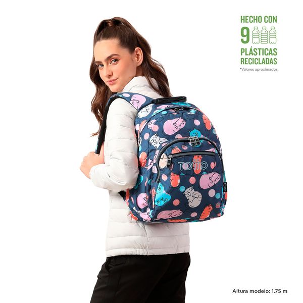 Morral Mujer Gommas Escolar Gris