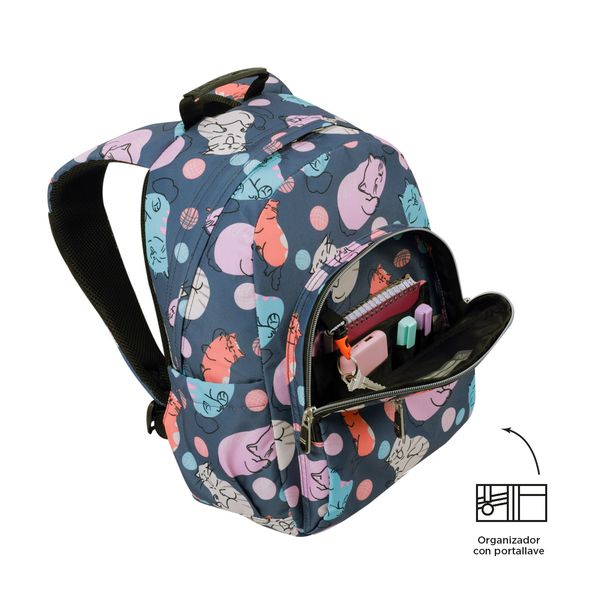 Morral Mujer Gommas Escolar Gris