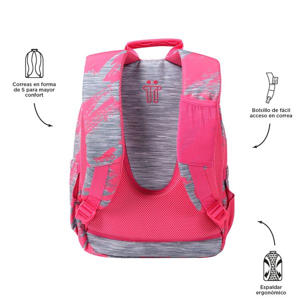 Morral Para Mujer Juvenil Porta PC 13 Gommas Rosado