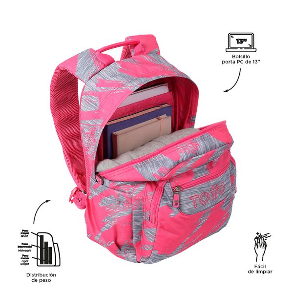 Morral Para Mujer Juvenil Porta PC 13 Gommas Rosado