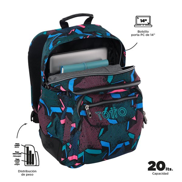 Morral Mujer Rayol Escolar Negro