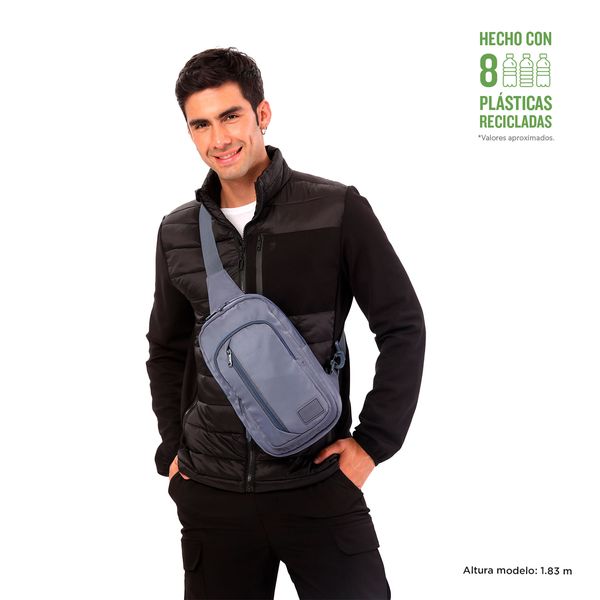 Bolso Manos Libres Hombre Crossover Tracer Pequeno Gris